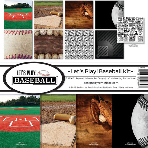 Reminisce Let's Play Baseball Scrapbook Collection Kit...
