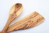 Handcrafted Olive Wood Cooking Spoon & Spatula (12 Inch Set of 2 Pieces) Carved by Talented Artists in Bethlehem, Practical Wooden Utensils Last f...