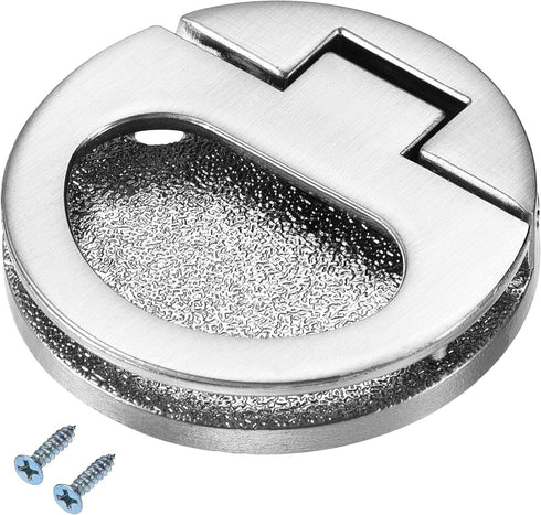 uxcell Flush Pull Ring Handle 43.5x7mm, Plane Drawer Door Pull, Brushed Silver Tone...