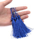 VAPKER 100 Pieces Blue Tassels 13cm/5-Inch Silky Handmade Soft Tassels Floss Bookmark Tassels with 2-Inch Cord Loop for Jewelry Making, DIY Projec...