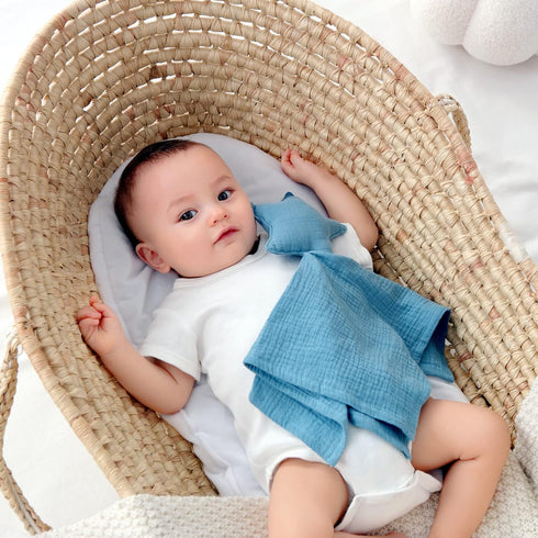 insular Baby Lovey Blanket for Boys and Girls, Cotton Muslin Security Blanket for Babies, Soft Breathable Lovie Soothing Towel for Newborn and Inf...