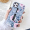 Compatible with iPhone 11 Pro Max Case Finger Grip,3D Embossed Pink Flowers Gray Shell Design,Rugged Shockproof Slim Fit Dual Layer Finger Ring Lo...