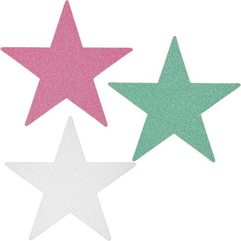 Bright Creations Glitter Star Cutouts for Bulletin Board, Crafts, Classrooms (6 Colors, 60 Pack)...