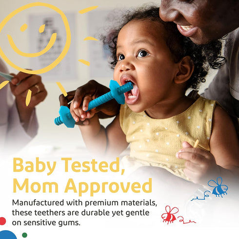 Hollow Teething Tubes - Baby Teething Toys for Babies 0-6 Months, Teething Toys for Babies 6-12 Months - Baby Teether, Teething Straws, Teething S...