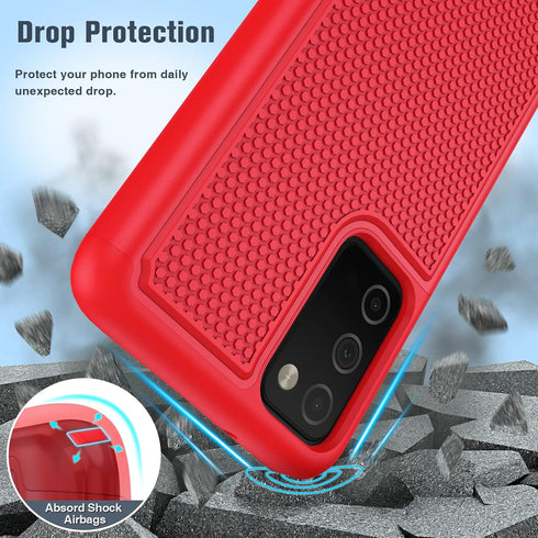 BNIUT for Samsung Galaxy A03s Case Shockproof: Dual Layer Protective Heavy Duty Cell Phone Cover Rugged with Non Slip Textured Back - Military Pro...