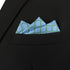 S&W SHLAX&WING Mens Pocket Square Checkered Green Azure Baby Blue Pattern for Suit Jacket Large...