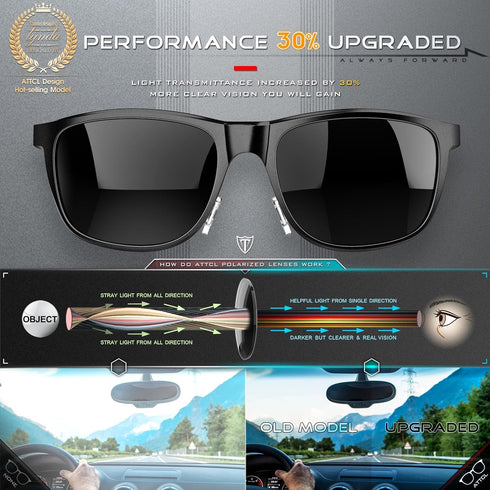 ATTCL Men's Retro Metal Frame Driving Polarized Sunglasses For Men Sun glasses...