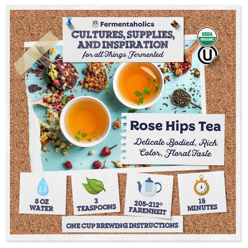 Fermentaholics Rose Hips – 4 oz – USDA Certified Organic Dried Herb – Ideal for Kombucha Secondary Fermentation...