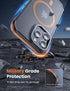 Tigowos for iPhone 15 Pro Max Phone Case Fits MagSafe 10FT Drop Resistant Matte Skin Feeling Back Cover for iPhone 15 Pro Max Case?Bumper Orange...