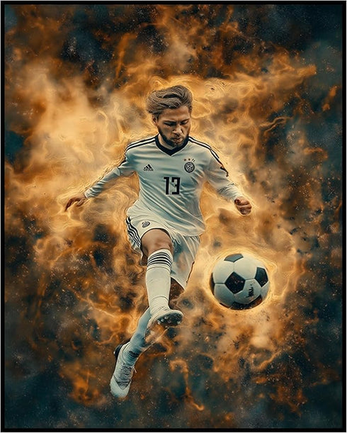 Posterizer 1 pcs-abstract modern football player dynamic poster 2-Sports & Hobby Art Gifts for sports fans Decor for Home & Office- unframed wall ...