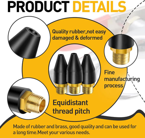3 Pcs Rubber Air Tool For Air Nozzle Tip, Blow Gun Rubber Tip For Air Tool, Parts Air Nozzle For Air Blow Guns Tool For Air Tool Parts & Accessori...