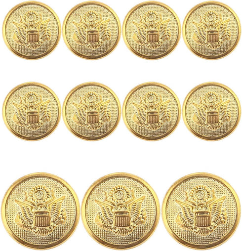 11 Pieces Metal Blazer Button Set - Eagle Badge - for Blazer, Suits, Sport Coat, Uniform, Jacket (Gold 18mm 23mm?...