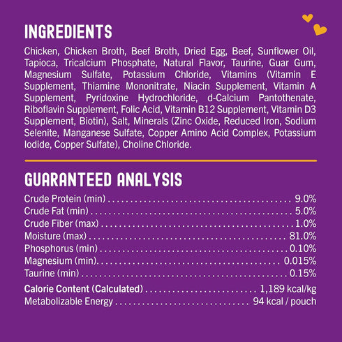 Stella & Chewy’s Carnivore Cravings Morsels & Gravy Chicken & Beef Recipe Wet Cat Food Pouches – (2.8 Ounce Pouch, Case of 12)...