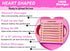 Heart Sticky Note Holder with Stencil PINK, Sticky Note Dispenser Compatible with Post-It Note, Post Note Organizer 3x3 Self Stick Note Pads Offic...