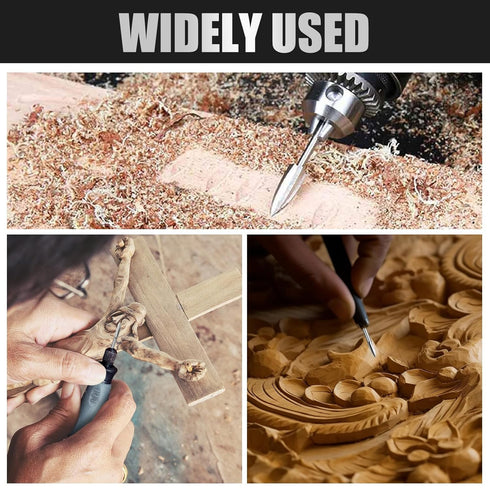 Wood Carving Tools for Rotary Tool, 10Pcs Engraving Drill Accessories Bit Wood Crafts Grinding Woodworking Tool with 1/8” Shank-DIY Wood Carving T...