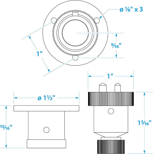 Seachoice 10161 Deck Connector – Watertight Fitting – 1-1/2 Inch Flange Diameter – 3 Amps at 12V...