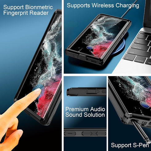 Samsung Galaxy S22 Ultra Waterproof Case with Built-in Screen Protector - Rugged Full Body Underwater Dustproof Shockproof Drop Proof Protective C...