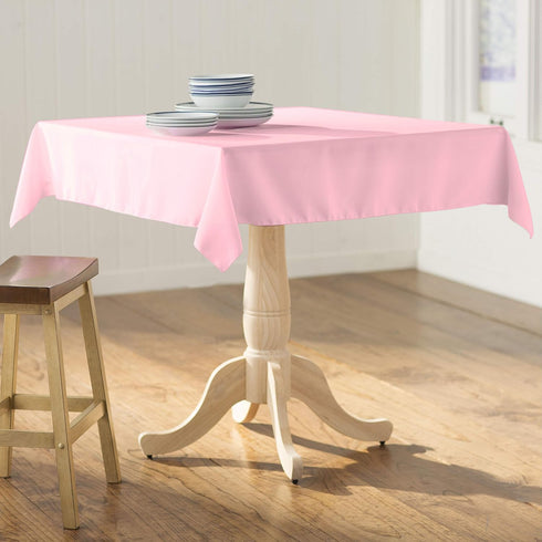 LA Linen Polyester Poplin Washable Square Tablecloth, Stain and Wrinkle Resistant Table Cover 58x58, Fabric Table Cloth for Dinning, Kitchen, Part...