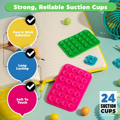 Silicone Double-Sided Suction Phone Case Detachable Mount - Hands-Free, Strong Grip Holder for Selfies & Videos - iPhone & Android Compatible - 2....