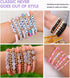Dowsabel 1520 PCS Letter Beads, 30 Styles Friendship Bracelet Kit, 4x7mm Round Number Alphabet Beads for Bracelets, 2 Rolls Crystal String Jewelry...