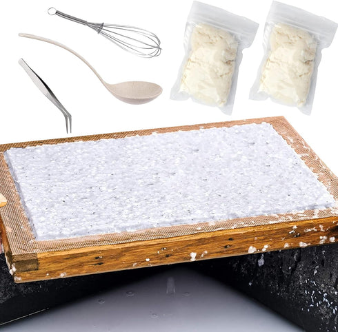 Cayway 8 Pack Dried Flower Paper Craft Set Include 5 x 7 Inch Wooden Paper Making Mold Frame, Dried Flowers, Replace Mesh Cloth...