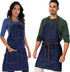 Under NY Sky Chef Apron – Professional Blue Denim – Cotton Straps - Smart Pockets - Adjustable for Men and Women – Pro Chef, Cook, Kitchen, Baker,...