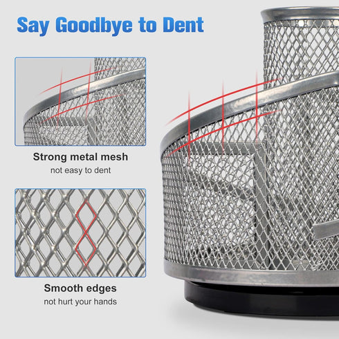 Pen Holder for Desk,Mesh Desk Organizer,360 Degree Rotating Metal Mesh Desktop Organizer,Stepped Design with 5 Compartments,Home Office Art Supply...