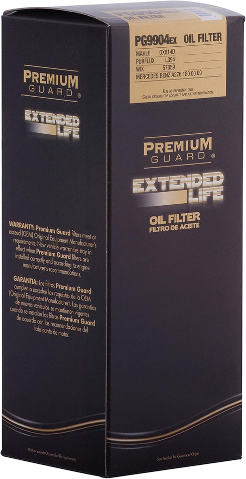 PG9904EX Extended Life Oil Filter up to 10,000 Miles | Fits 2016-12 Mercedes-Benz E350, 2019-16 GLE350, 2015-12 ML350, 2015-13 GLK350, 2017-12 S55...