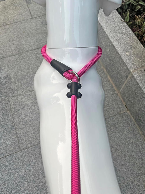 Slip Lead Dog Leash?Strong Nylon Rope Leash Anti-Choking Anti-Pull and Outdoor Walking Training Lead for Small Medium Large Dogs (Fuchsia,1/2"×4ft...