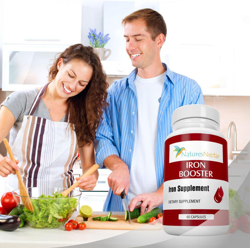 Iron Booster - Iron Supplement for Women - Helps Boost Red Blood Cell Production with Slow Release Non Constipating Ferrous Iron Pills for Women -...
