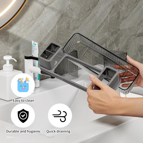 Toothbrush Holder for Bathrooms, 2 cups Toothbrush Organizer for Bathroom Countertop, Toothbrush Holder Toothbrush Storage for Shower, Tooth Brush...