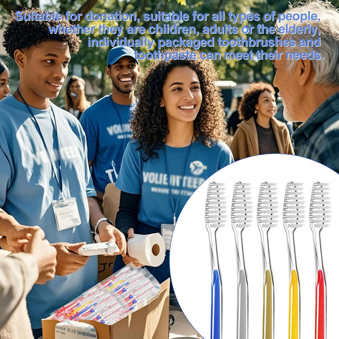 20pcs Disposable Toothbrushes with Toothpaste (5 Colors)...