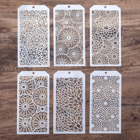 DIY Decorative Stencil Template for Scrapbooking Painting on Wall Furniture Crafts,Set of 6 (Mandala)...
