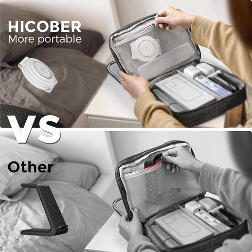 Hicober 3 in 1 Wireless Charging Station for iPhone 15, Magnetic Foldable Travel Charger Station Stand 18W for iPhone 15 14 13 12 Pro/Max/Plus/App...