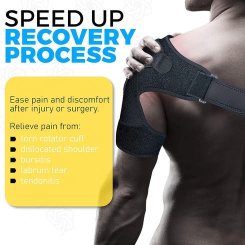 Shoulder Brace for Men and Women – Adjustable Shoulder Strap Compression Sleeves for Arms Women and Men – Comfortable Breathable Neoprene – Should...