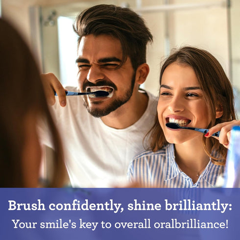 GuruNanda Charcoal Infused Toothbrush – Soft Charcoal Bristles - Helps Clean Plaque, Whitens Teeth, and Aids in Fresh Breath – BPA-Free Brush for ...