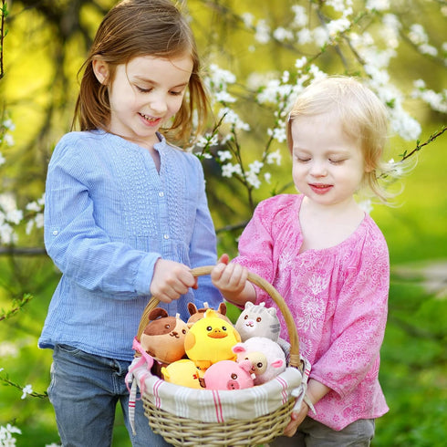 Skylety 9 Pcs Mini Plush Stuffed Animals Bulk 3.15 Inch Cute Soft Decompress Animals Plush Toys for Kids Baby Shower Birthday Charity Donation Gif...