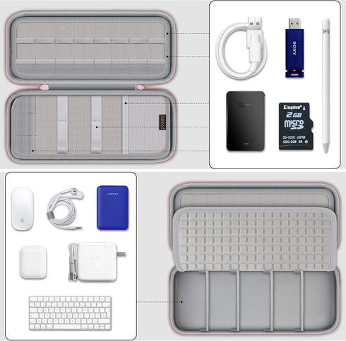 Hard Electronics Organizer, Universal Travel Cable Organizer, Large Electronic Accessories Storage Case Bag for Laptop Adapter, Cord, Charger, Plu...
