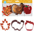 R&M Harvest Thanksgiving Cookie Cutter 3 Piece Gift Set. Includes Fall Leaf, Thanksgiving Turkey, Apple. Orange, Brown Red Polyresin Coated...
