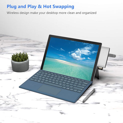 Surface Pro 4/Pro 5/Pro 6 Docking Station USB Hub USB 3.0 Hub Adapter, SD & TF/Micro SD Memory Card Reader, 4K HDMI Port Converter Accessories for...