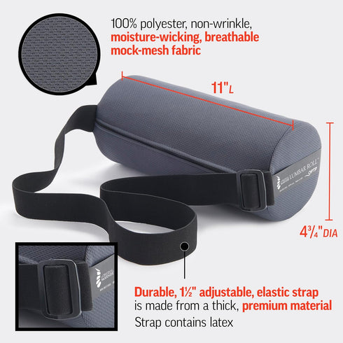 OPTP The Original McKenzie Lumbar Roll – USA-Made Low Back Lumbar Support for Office Chair & Car Seat Back Support Cushion. The Preferred Lumbar P...