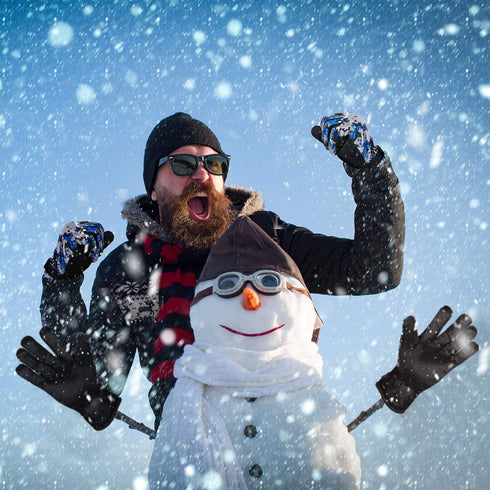 SATINIOR 2 Pairs Snow Gloves Adult Camouflage Ski Snow Mittens Winter Waterproof Snowboard Glove with Adjustable Buckle...