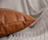Faux Leather Throw Pillow Covers 16x16 inch, Set of 2 Thick Cognac Brown Modern Boho Farmhouse Decor Small Square Decorative Bedroom Living Room C...