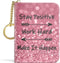 Credit Card Holder for Women, Small RFID Card Wallet Slim Leather Card Organizer Case with Zipper & Keychain(Work Hard)...