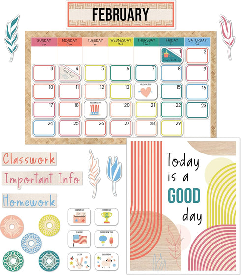Carson Dellosa True to You 137pc Monthly Calendar Bulletin Board Set, Classroom Calendar, Schoolwork & Monthly Headers, Cover Ups, Motivational Po...