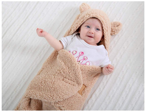 XMWEALTHY Cute Newborn Baby Boys Girls Blankets Plush Swaddle Blankets Brown...