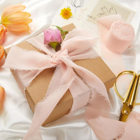Pink Ribbon, 3 Rolls Blush Pink Mothers Day Ribbons, 1.5" x 7Yd Flower Ribbons Set for Flower Bouquet, Gift Wrapping, Wedding, Bouquet Wrap, DIY C...