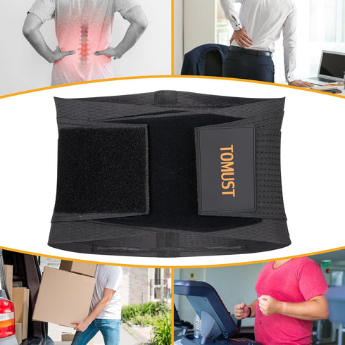 Back Brace - Breathable Waist Belt Lumbar Support for Lower Back Pain Relief, Recovery, Sciatica, Scoliosis, Herniated Disc, Lifting, With Dual Ad...