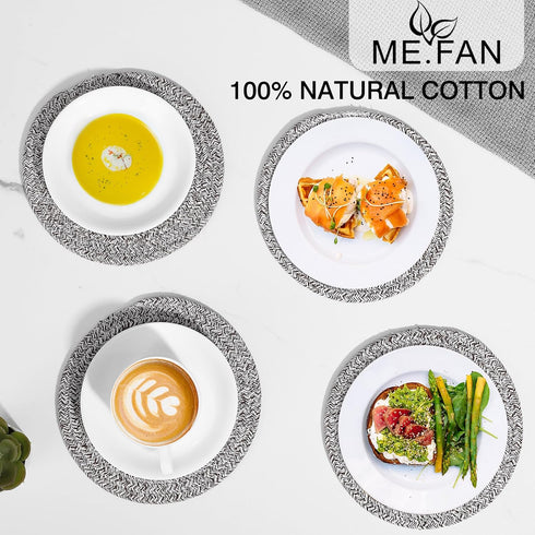 ME.FAN Trivets/Potholders 4 Set Cotton Thread Weave Trivets for for Hot Pots and Pans - Large Coasters/Hot Pads/Hot Mats to Protect Desktop & Coun...