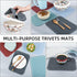 Trivets for Hot Pots and Pans, Large Black Silicone Trivets, Multi-Purpose Silicone Mat for Countertops Heat Resistant, Trivets for Quartz Counter...